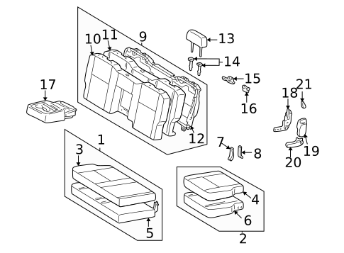 Rear Seat Components for 2006 Toyota Tundra #0