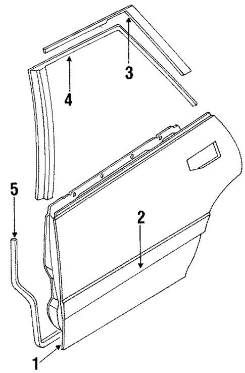 Door & Components for 1990 Subaru Legacy #1