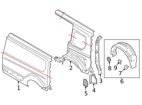 Side Panel & Components for 2017 Ford Transit Connect #3