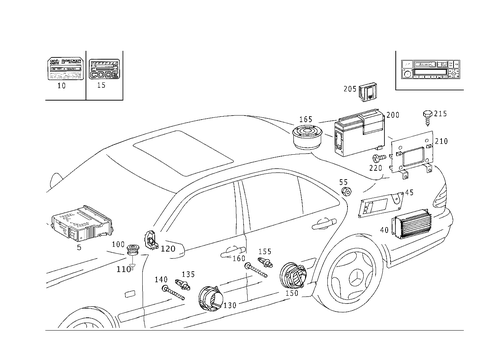 Radio Set, Remote Control, Amplifier, CD-Player, Loudspeaker for 1999 Mercedes-Benz E430 #4