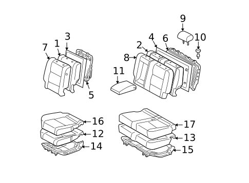 Rear Seat Components for 2006 Toyota Tundra #1