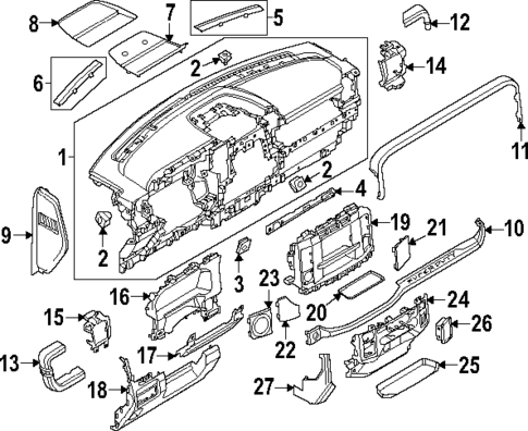 Instrument Panel Components for 2023 Ford F-350 Super Duty #0