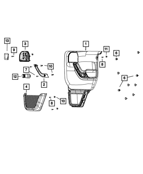 Door Trim Panels-Front and Rear for 2015 Jeep Wrangler #1
