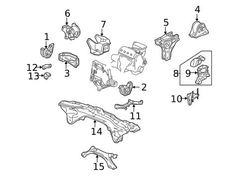 Engine & Trans Mounting for 1998 Honda Civic #0