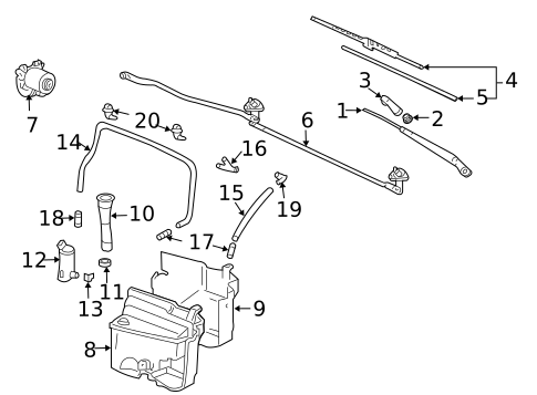 Wiper & Washer Components for 2005 Toyota Land Cruiser #0