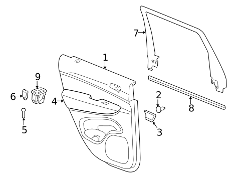 Interior Trim - Rear Door for 2012 Jeep Grand Cherokee #0