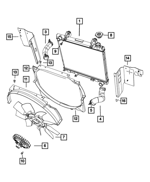 Radiator and Related Parts; Charge Air Cooler for 2008 Dodge Dakota #0
