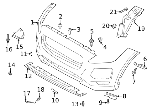 Bumper & Components - Front for 2021 Jaguar E-Pace #0