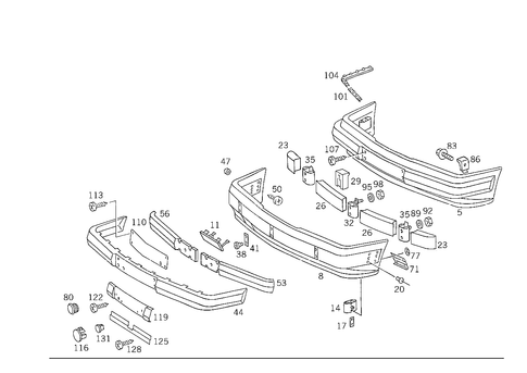 Front Bumper for 1988 Mercedes-Benz 300CE #1