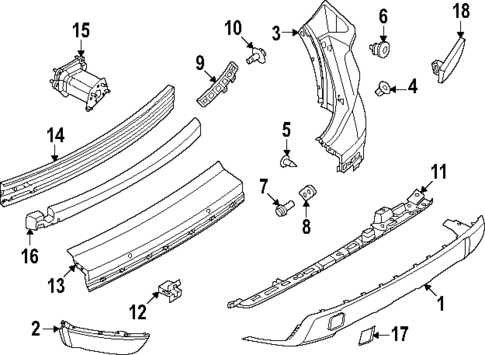 Bumper & Components - Rear for 2025 Nissan Rogue #1