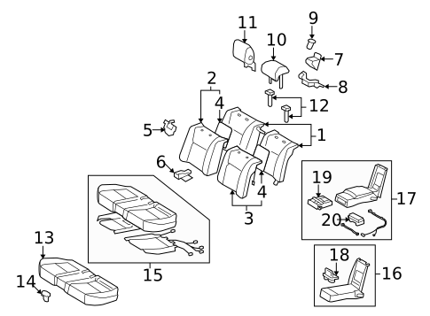 Rear Seat Components for 2007 Lexus LS460 #1