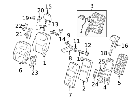 Rear Seat Components for 2007 Honda Odyssey #0