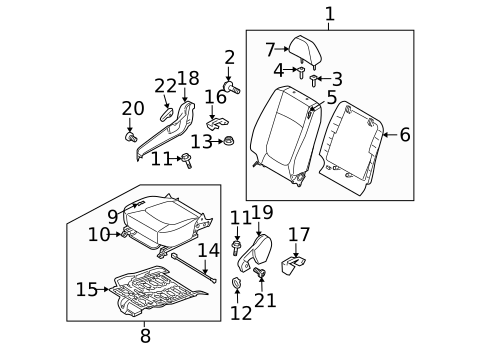 Front Seat Components for 2004 Kia Spectra #1