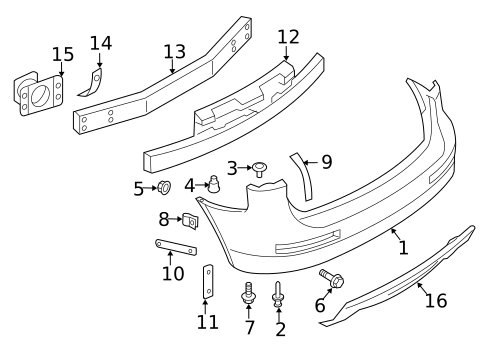 Bumper & Components - Rear for 2016 INFINITI QX50 #0