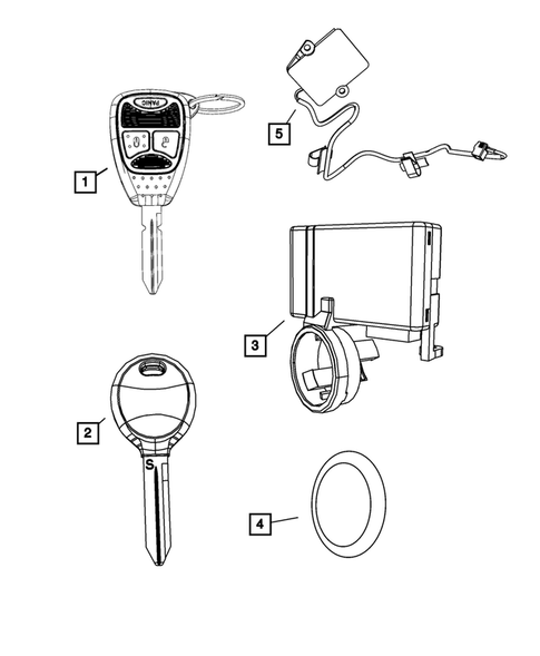 Keys, Modules and Engine Controllers for 2009 Jeep Wrangler #0