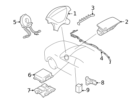 Air Bag Components for 2004 Mitsubishi Endeavor #0