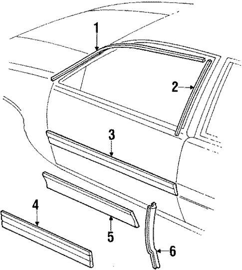 Exterior Trim - Front Door for 1988 Buick Skylark #0