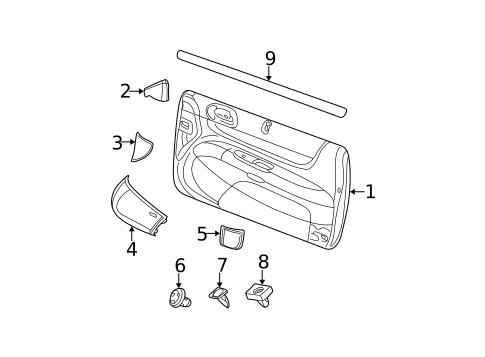 Interior Trim - Door for 2003 Chrysler Sebring #0