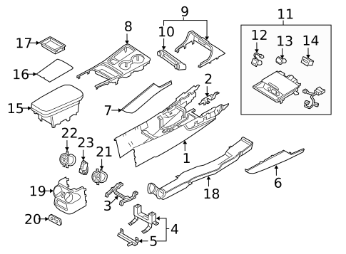 Center Console for 2020 Kia Stinger #0