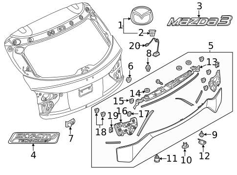 Exterior Trim - Lift Gate for 2016 Mazda 3 #0