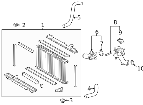 Radiator & Components for 2016 Lexus RX450h #2