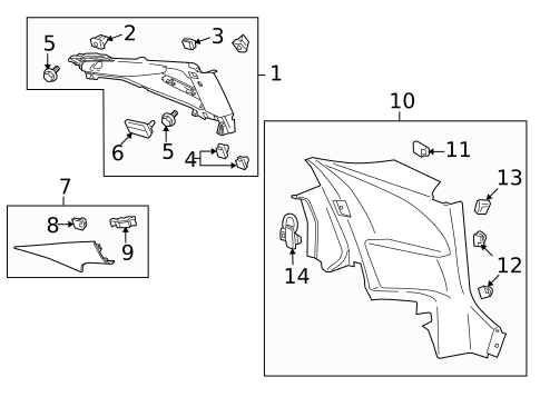 Interior Trim - Quarter Panels for 2014 Chevrolet Camaro #1