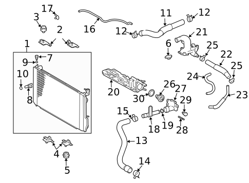 Radiator & Components for 2006 Toyota Highlander #2