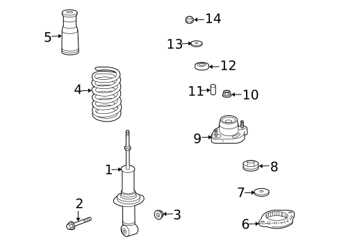 Shocks & Components for 2008 Mitsubishi Outlander #1