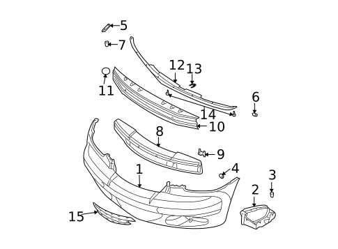 Bumper & Components - Front for 2001 Chrysler PT Cruiser #0