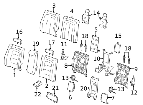 Rear Seat Components for 2017 Lincoln Continental #1