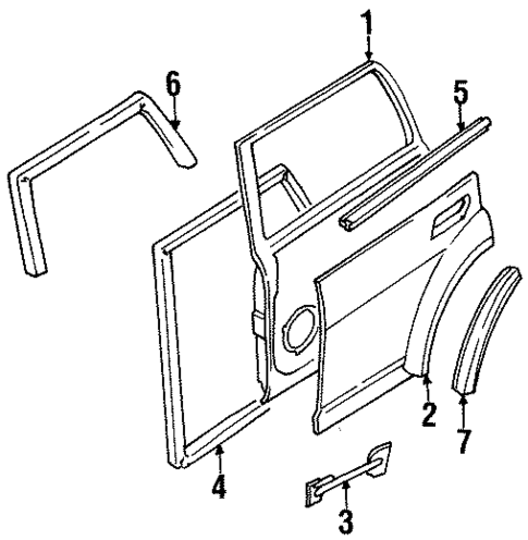 Door & Components for 2004 Isuzu Axiom #0