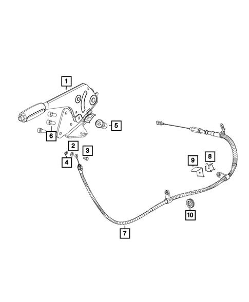 Parking Brake Lever, Cables, and Rear Disc Park Brake Assembly for 2015 Ram ProMaster 3500 #1