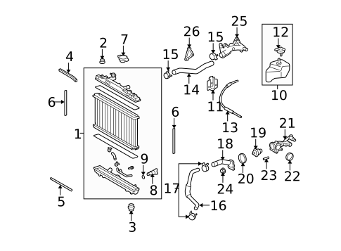 Radiator & Components for 2014 Toyota Venza #0