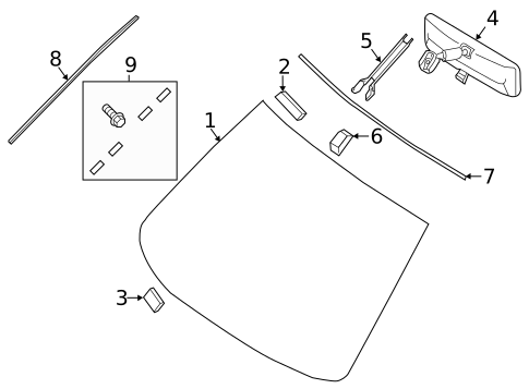 Glass - Windshield for 2019 Nissan LEAF #1