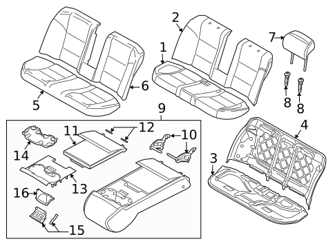 Rear Seat Components for 2010 BMW 535i #1