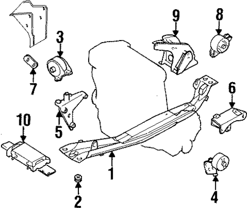 Engine & Trans Mounting for 1998 Nissan Sentra #0