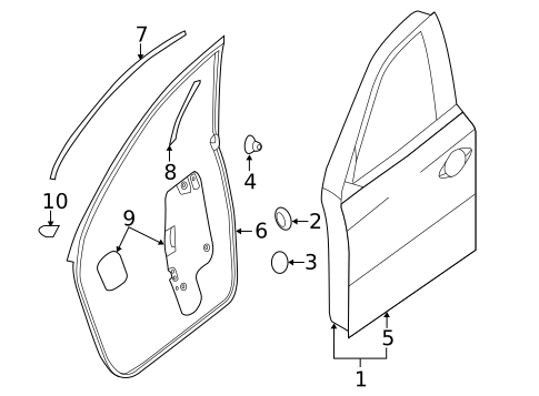 Door & Components for 2019 Nissan Pathfinder #1