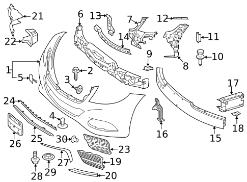 Bumper & Components - Front for 2017 Mercedes-Benz S 550 #1