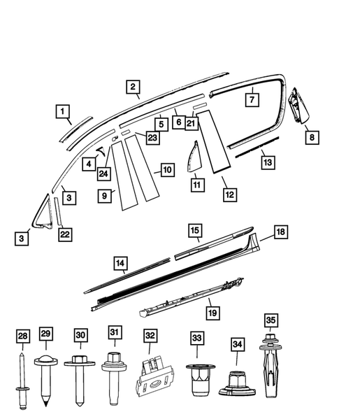Moldings and Ornamentation for 2023 Chrysler Pacifica #0