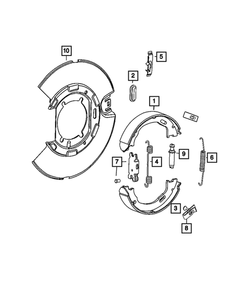 Parking Brake Lever, Cables, and Rear Disc Park Brake Assembly for 2011 Dodge Challenger #1