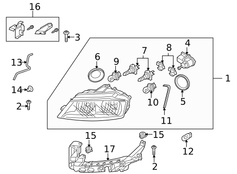 Bulbs - Chassis for 2010 Audi A3 Quattro #3