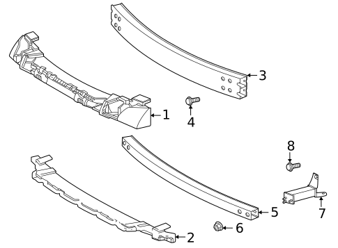 Bumper & Components - Front for 2024 Toyota Highlander #1