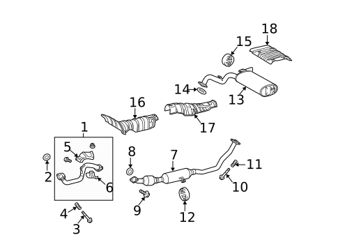 Exhaust Components for 2013 Toyota Matrix #1