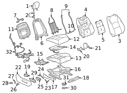 Passenger Seat Components for 2018 Cadillac XT5 #2