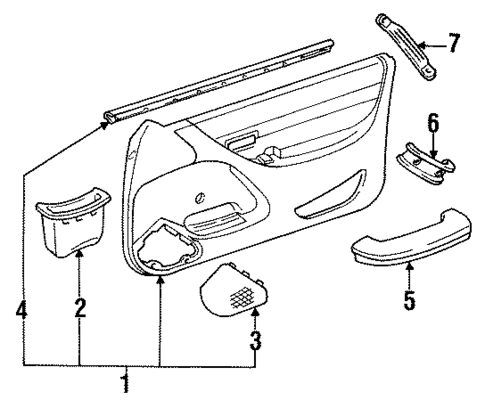 Front Door Trim for 1995 Toyota Paseo #0