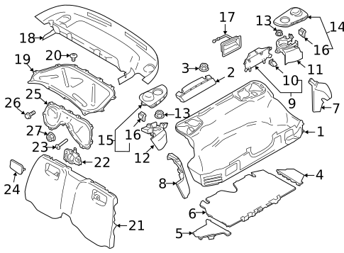 Interior Trim - Rear Body for 2015 Porsche Boxster #0
