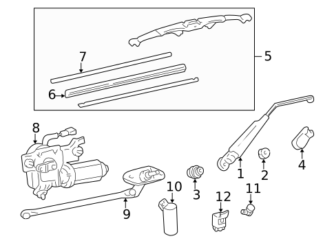 Wiper & Washer Components for 2007 Lexus LX470 #1