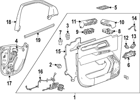 Interior Trim - Front Door for 2025 Chevrolet Suburban #0