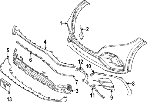 Bumper & Components - Front for 2023 Mercedes-Benz EQS 450 SUV #0