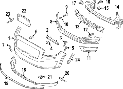 Bumper & Components - Front for 2023 Lincoln Nautilus #0